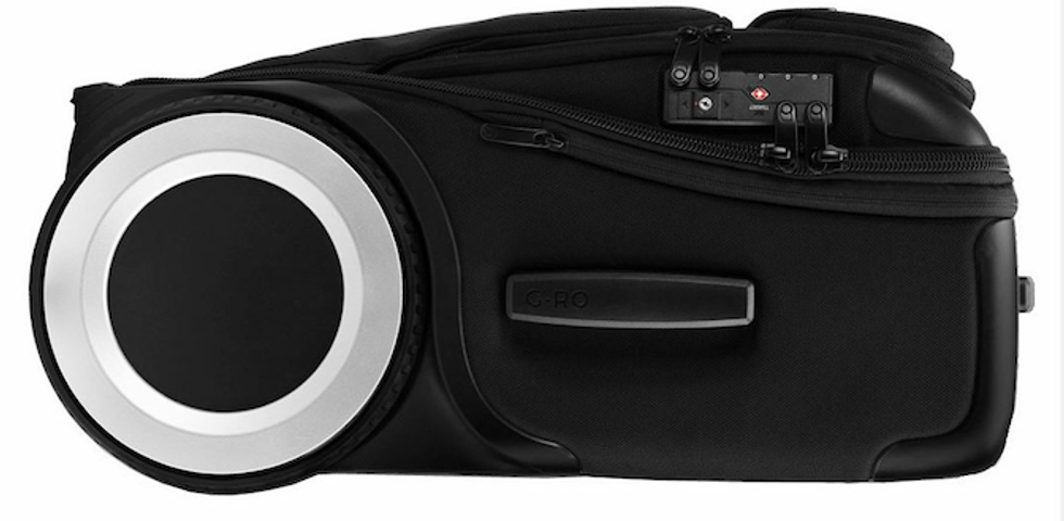 The battery on the G-Ro is simply tucked inside the suitcase and can be removed quickly