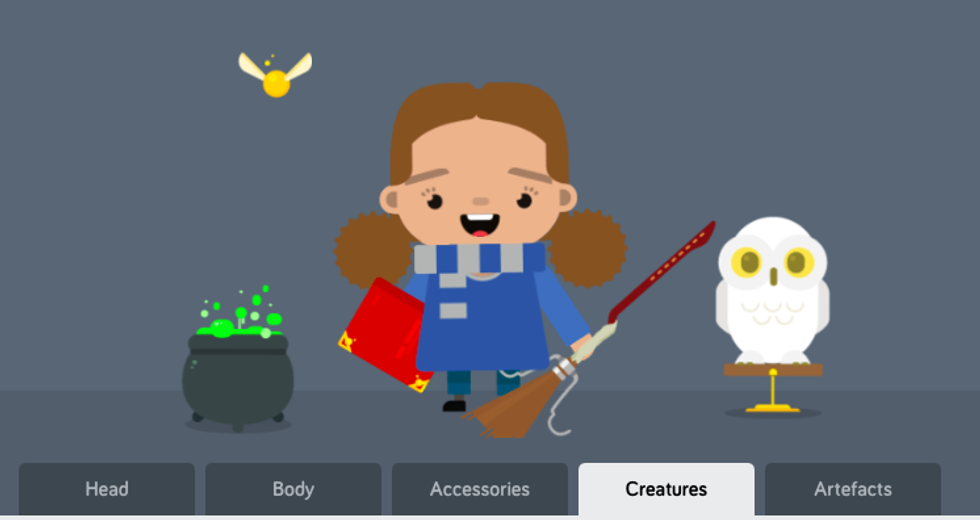 You can customize your avatar, adding spell books, different creatures and even the scarf of the Hogwarts house you want to join