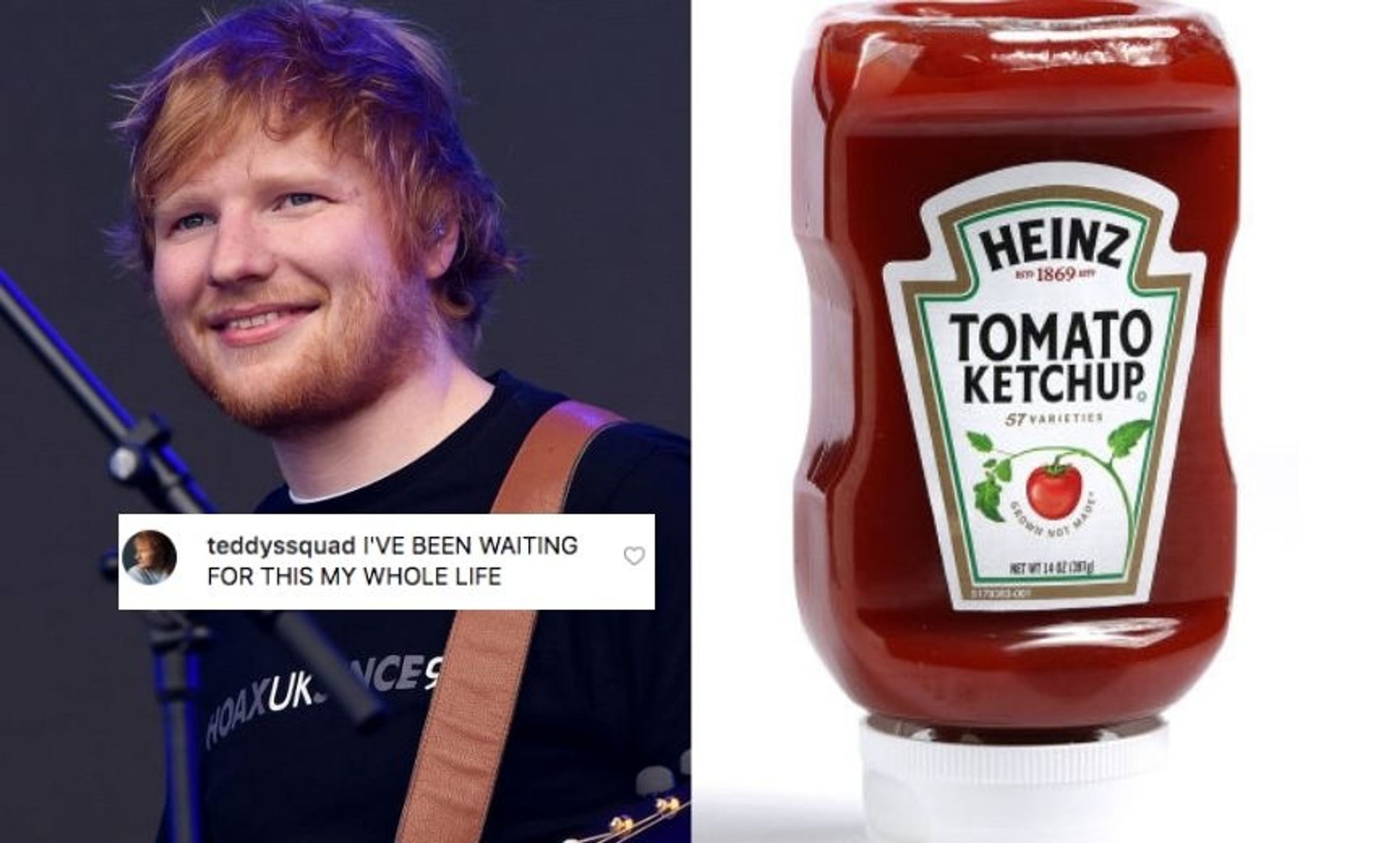 Heinz releases special Ed Sheeran-themed bottles of tomato ketchup