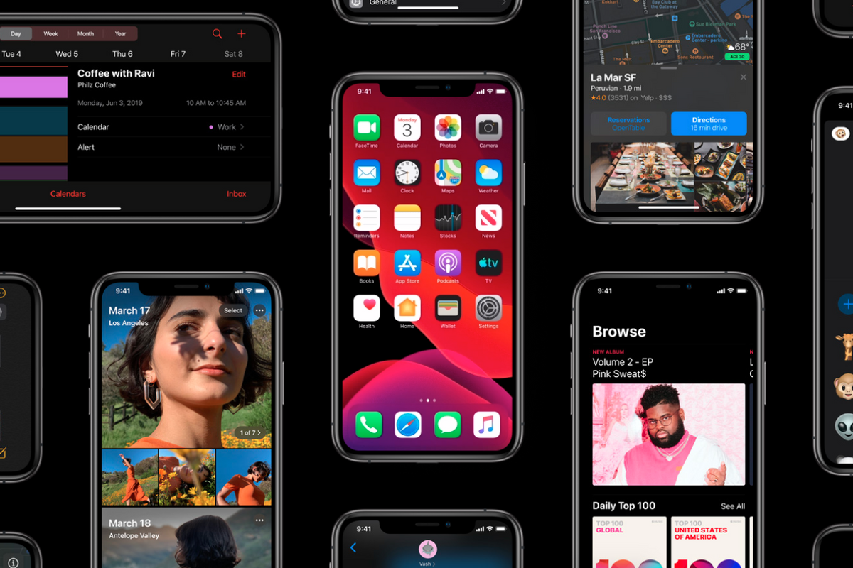 image of Apple iOS 13 on iPhone