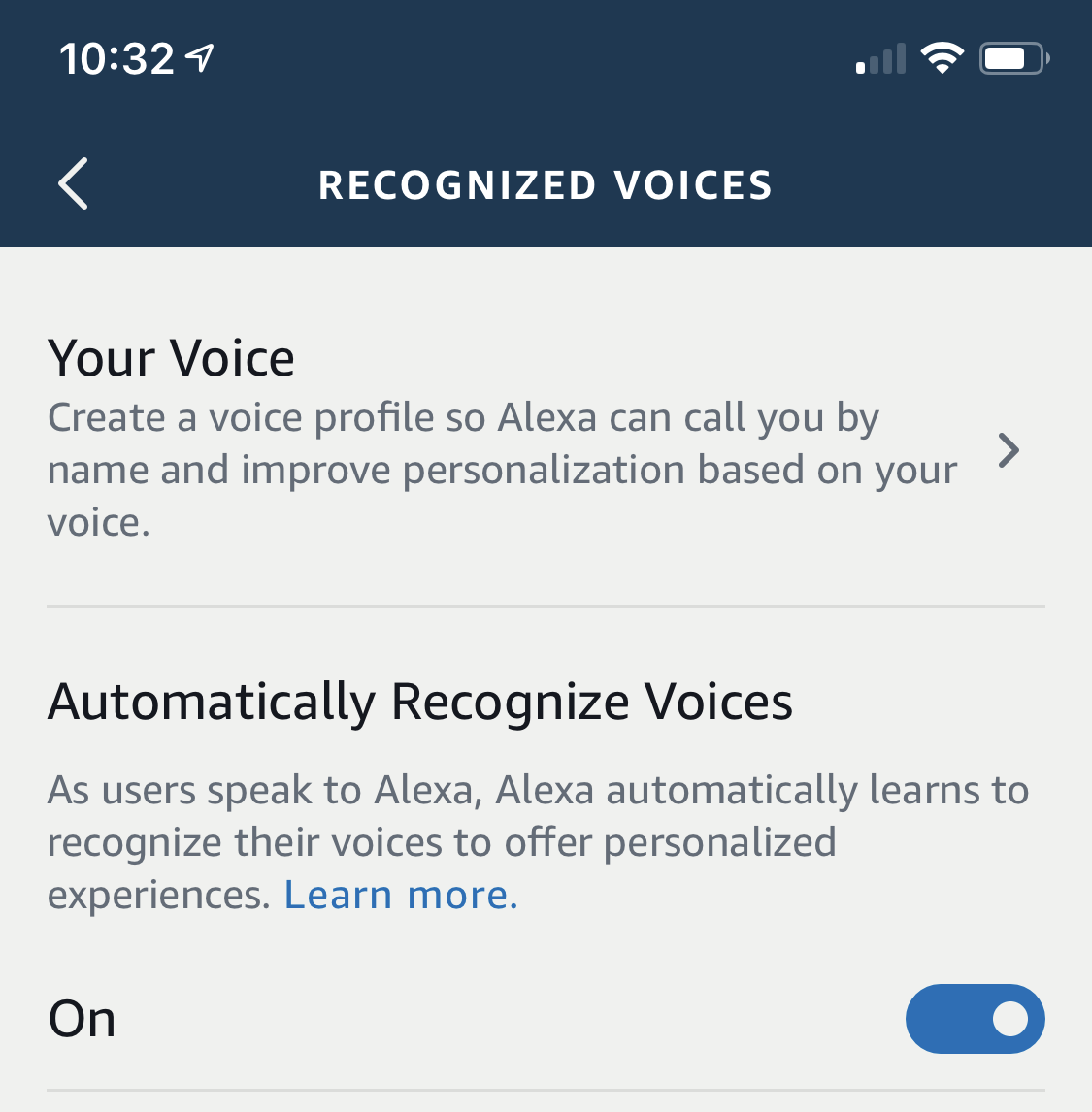 set up a voice profile on alexa