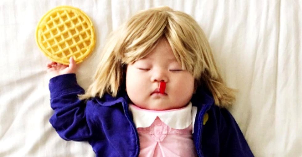 11 priceless photos a new mom took of her napping baby.