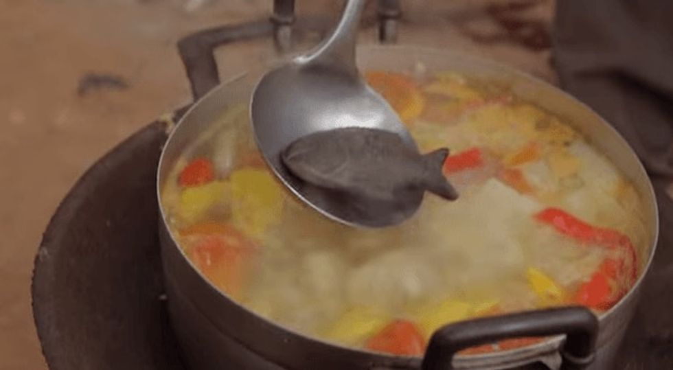 Drop this iron fish in some soup, and it makes the soup and you