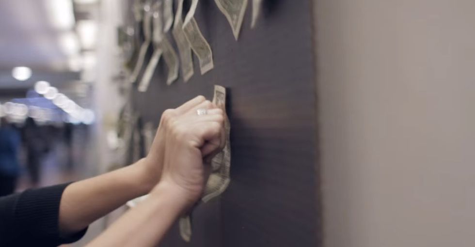 Something great happened when a group put $40 on a bulletin board in a crowded L.A. train station.