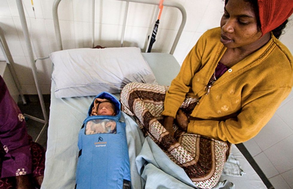 This invention looks like a tiny sleeping bag and it's helped save 150,000 babies.