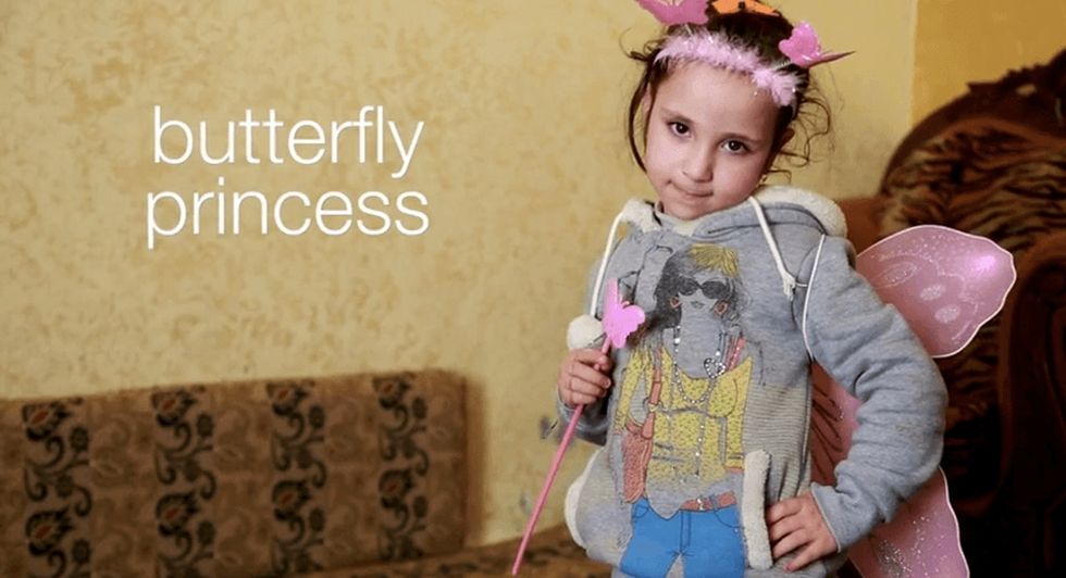 She calls herself a butterfly princess. Media calls her a Syrian statistic. Her version's better.