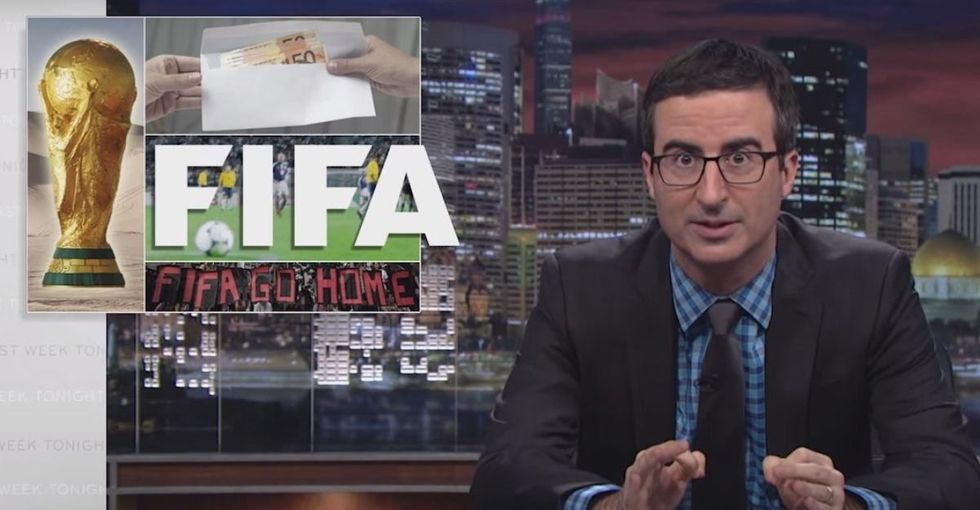 FIFA World Cup gets red-carded by John Oliver for the death, slavery, and bribery things.