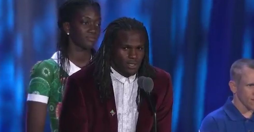 At age 10, he won a gold medal at the Special Olympics. Now he's one of the best players in the NFL.