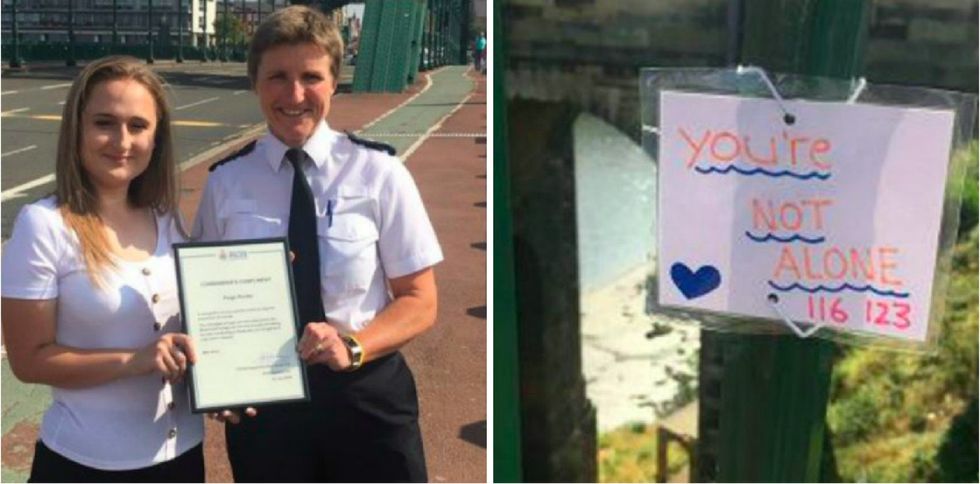 This teenager posted 40 uplifting notes on a bridge to stop suicides. It’s working.