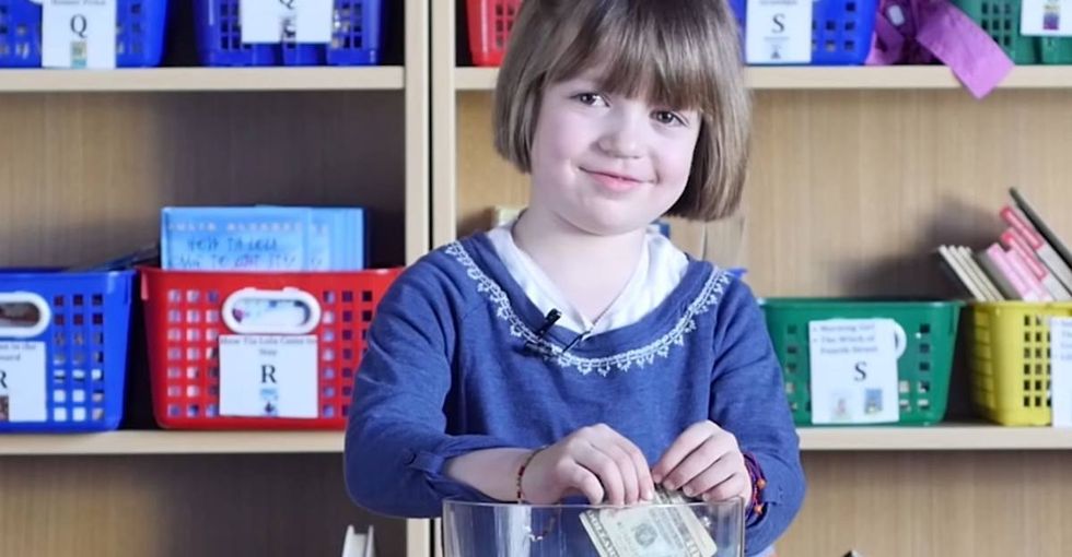 What happens when you ask cute kids to dig through a jar of cash and pull out bills featuring women?