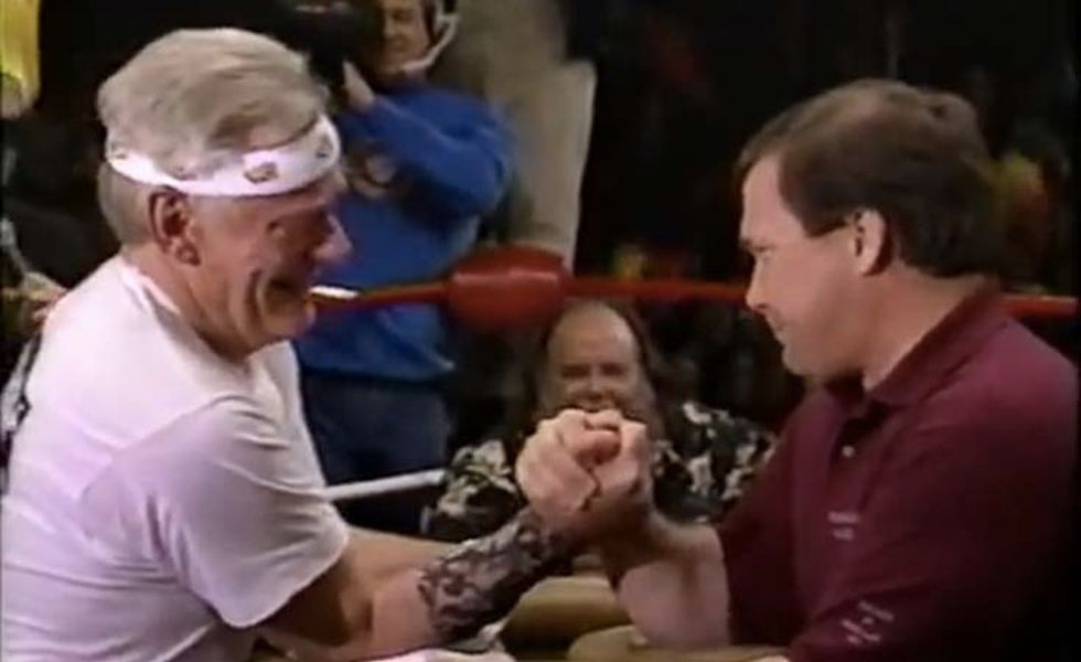 In the '90s, two companies were using the same motto. They arm wrestled to see who got to keep it.