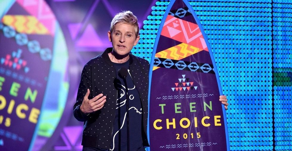Ellen delivered a shining message of self-acceptance, and she couldn't have picked a better venue.