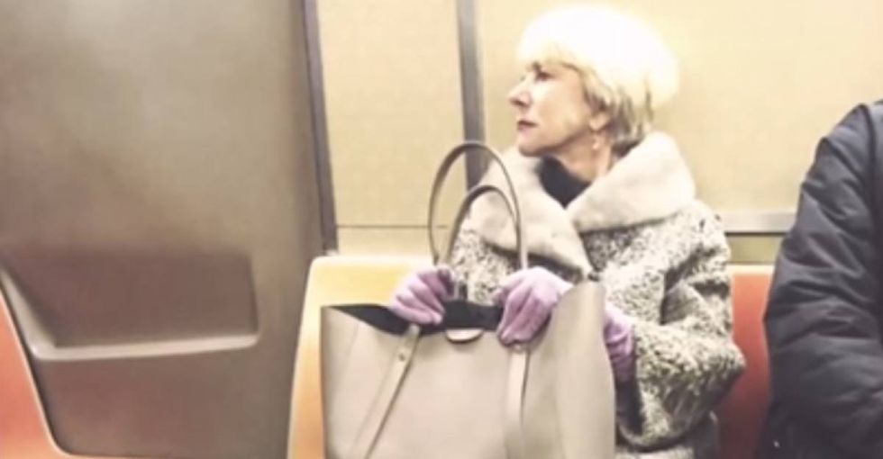 Helen Mirren says what every woman who's ever been on a crowded train has been thinking.