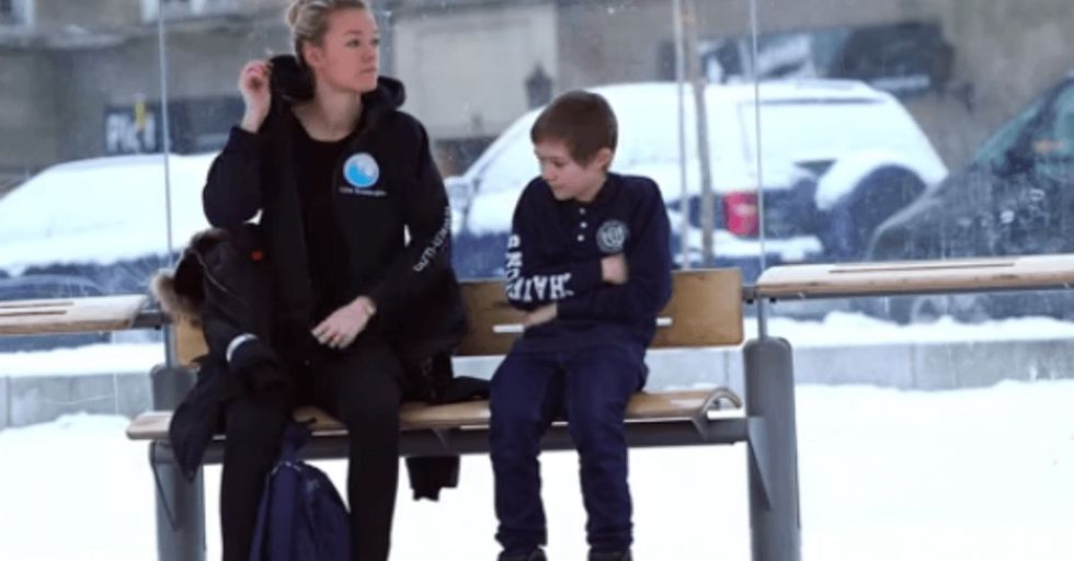 Would you give your coat to a freezing boy without one? A lot of people did and it was heartwarming.