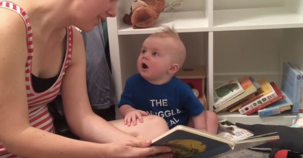 This baby throws adorable tantrums every time a book ends. He should be a role model for us all.