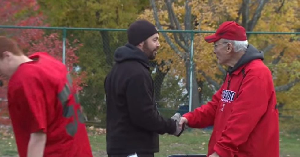 Check out this sweet story about a high school football team's biggest fan: the coach's dad.