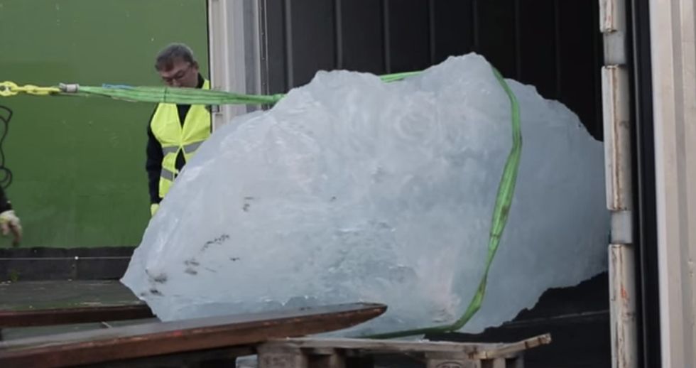 An artist encouraged people to touch these 12 pieces of ice for a very urgent reason.