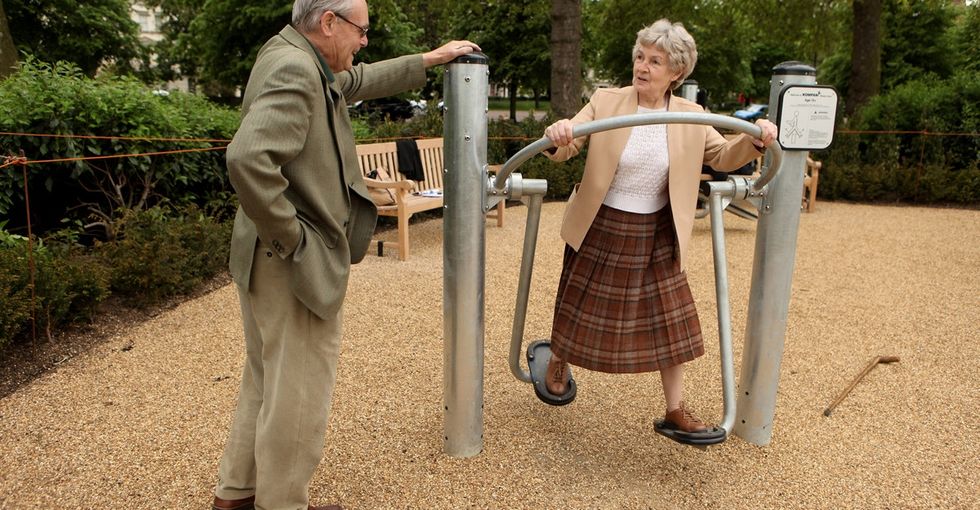 Playgrounds for senior citizens? Genius idea.