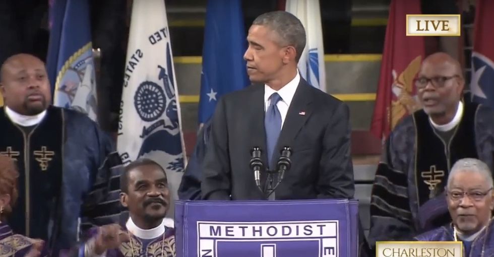 President Obama sings 'Amazing Grace' to honor the lives of the victims lost in South Carolina.