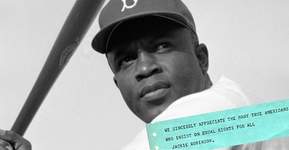 The next time you think your voice doesn't count, look back on this telegram from Jackie Robinson.
