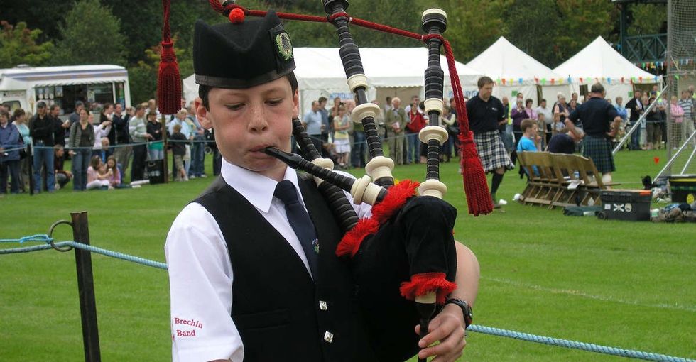 A Scottish boy couldn't stand a preacher's homophobic rant, so he whipped out his bagpipes.