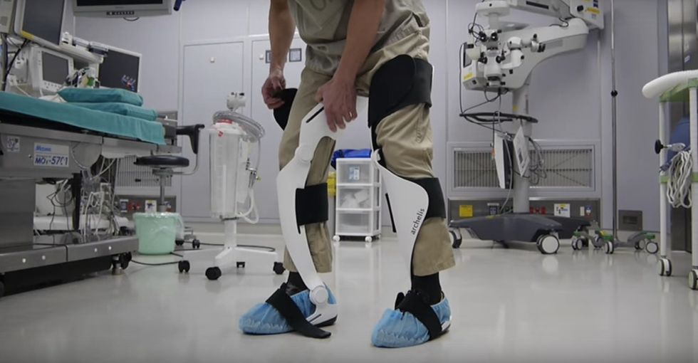 Are you sitting down? Because someone invented a wearable chair.