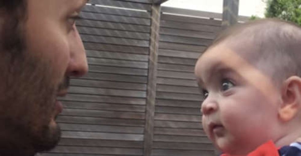 Watch this guy blow a baby's mind by explaining the miracle of life.