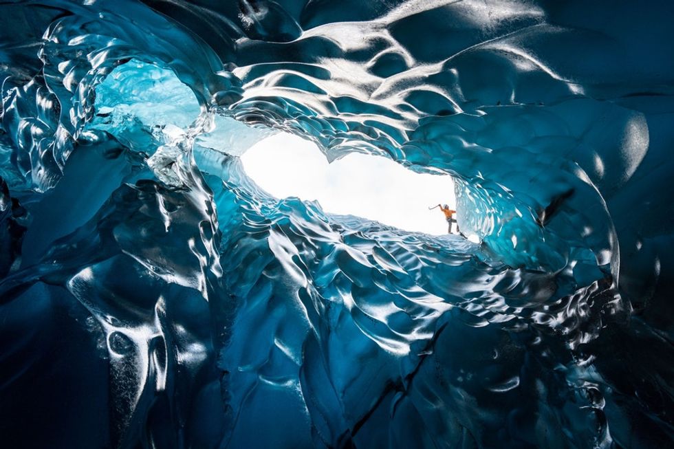 This glacier repeatedly melts and freezes in a new form. The results are stunning.