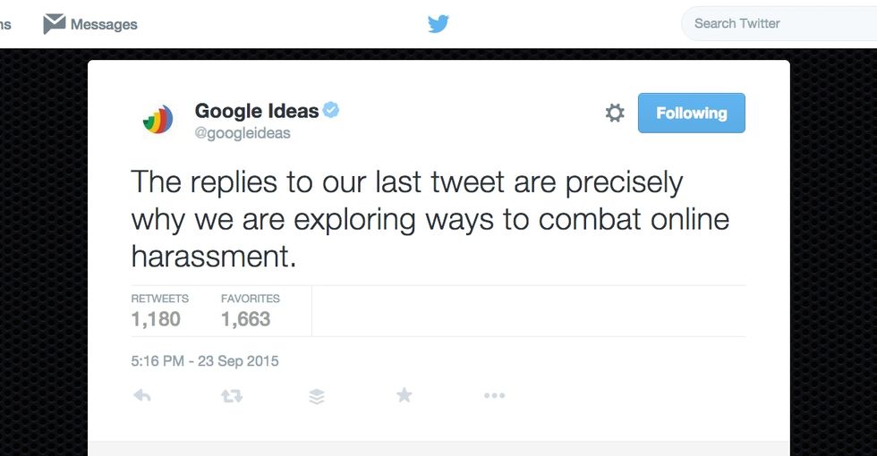 Google tweeted about ending online harassment. But it was the next tweet that shut the haters down.