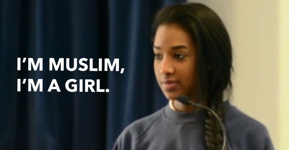 A 15-year-old girl brings her school to cheers with a speech about Islam.