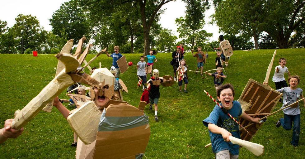 This camp lets kids show off their imagination and battle skills. Cardboard required.