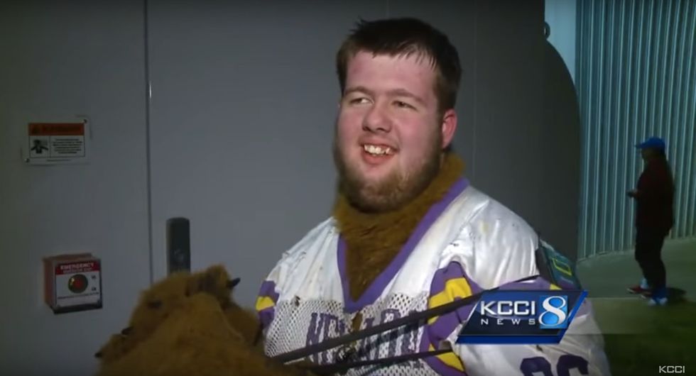 The wonderful story of a teen who found his place as his high school's mascot.