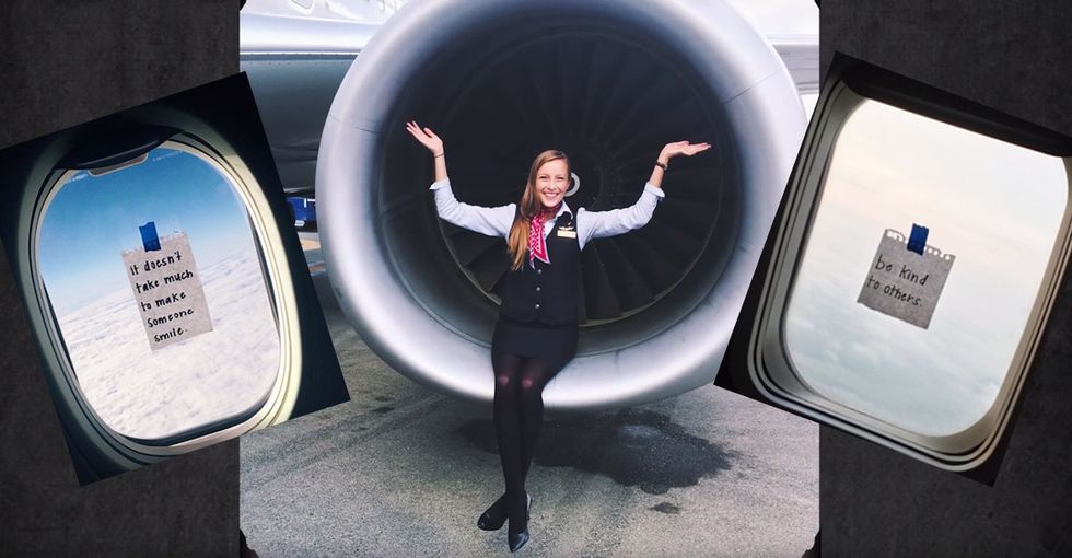 A flight attendant began sharing 'pick-me-up' notes with passengers to spread kindness. It works.
