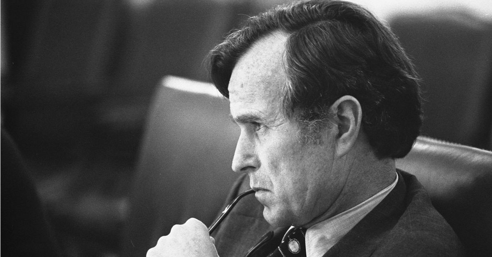 The super-interesting reason President Bush resigned membership from the NRA two decades ago.