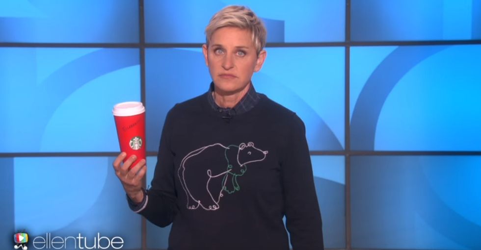 Ellen DeGeneres weighed in on the Starbucks cup controversy. And yes, she nailed it.