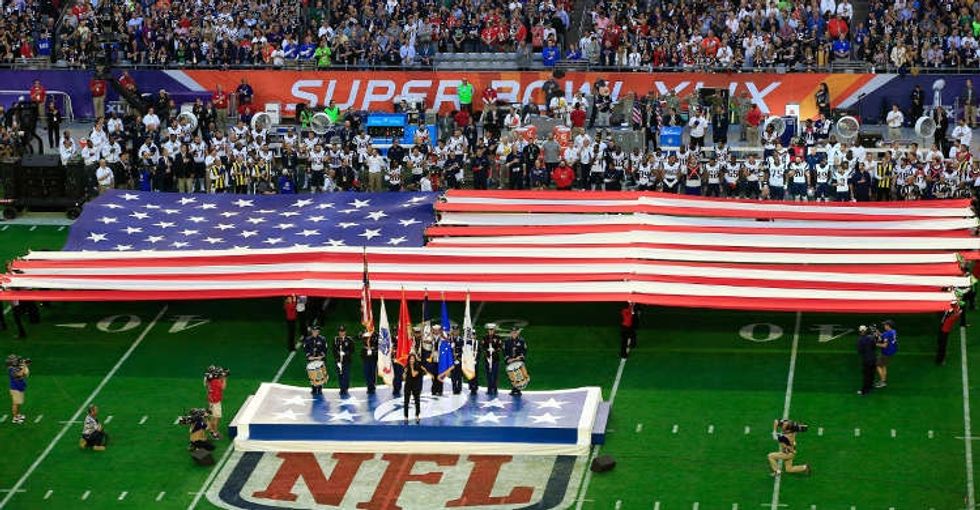 The first time the national anthem was sung at the Super Bowl, it was