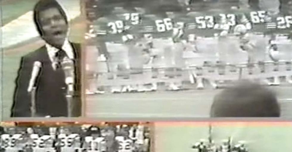The first time the national anthem was sung at the Super Bowl, it was nothing like today.