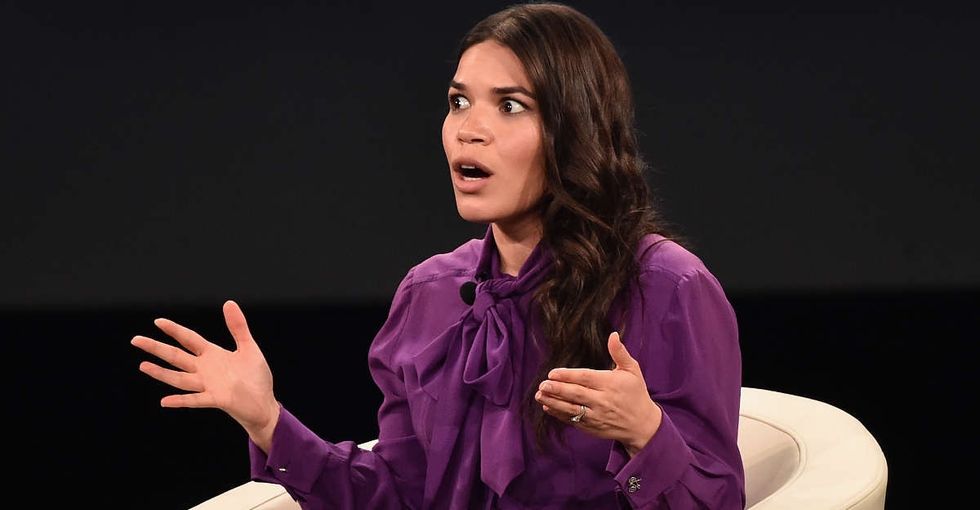 America Ferrera shut down an interviewer who thought he knew who she was voting for.