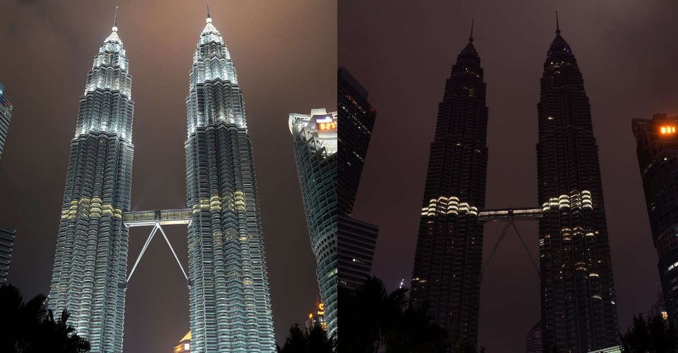 24 stunning photos of cities around the world turning their lights off to make a point.