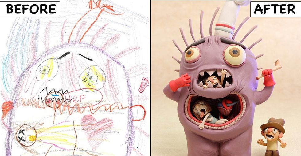 Professional Artists Re Created Children S Monster Doodles They Re Hideously Cool Upworthy