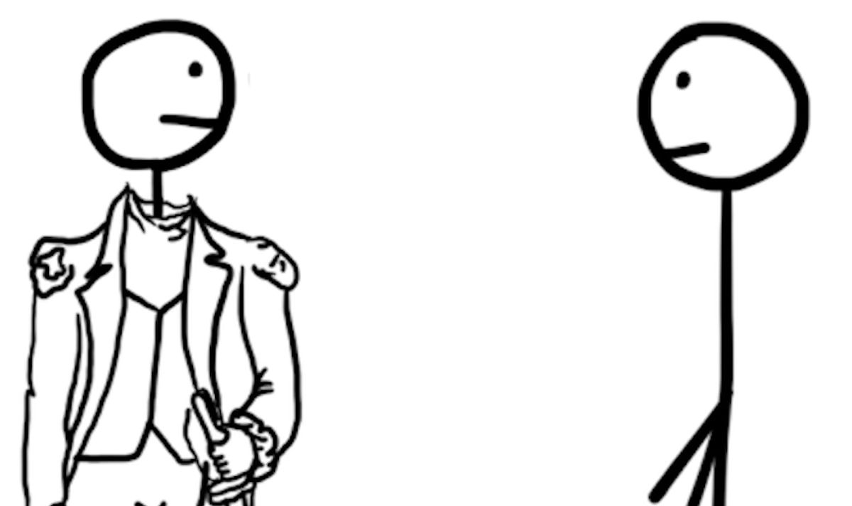 Comic with stick figures