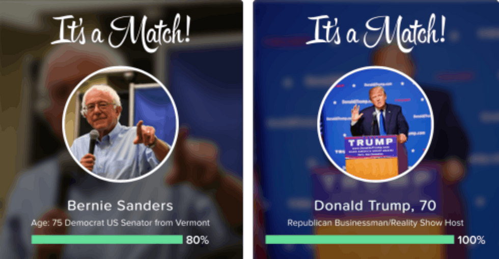 Tinder now lets you swipe right for the presidential candidate of your dreams.