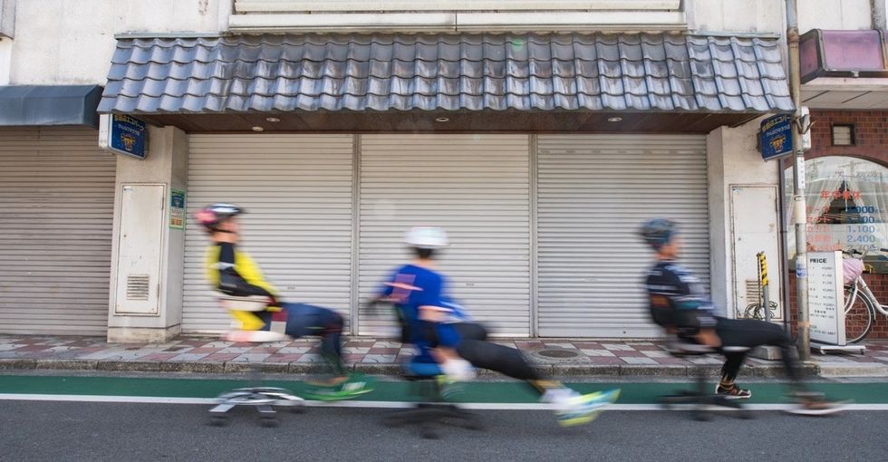 See hilarious race photos from Japan's Office Chair Grand Prix.