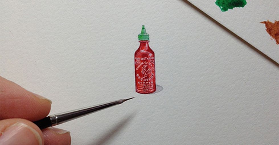 An artist created itty-bitty paintings every day for a year. Here are 15 of them.