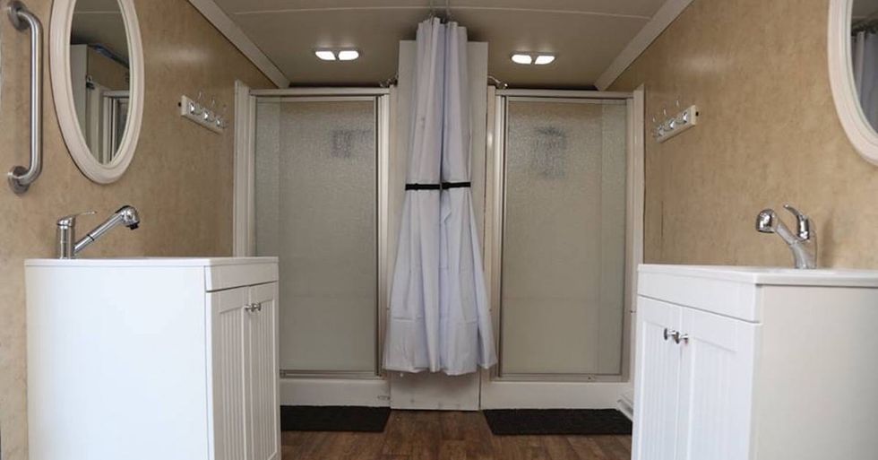 He turned a $5,000 truck into a mobile shower that's making a big difference.