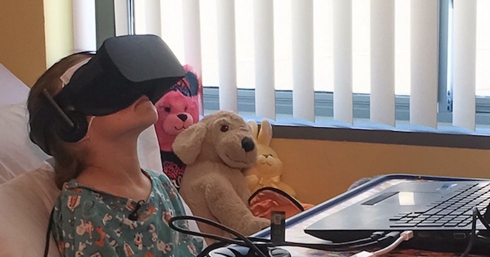 After her surgery, a hospital sent this girl on a VR adventure to cheer her up.