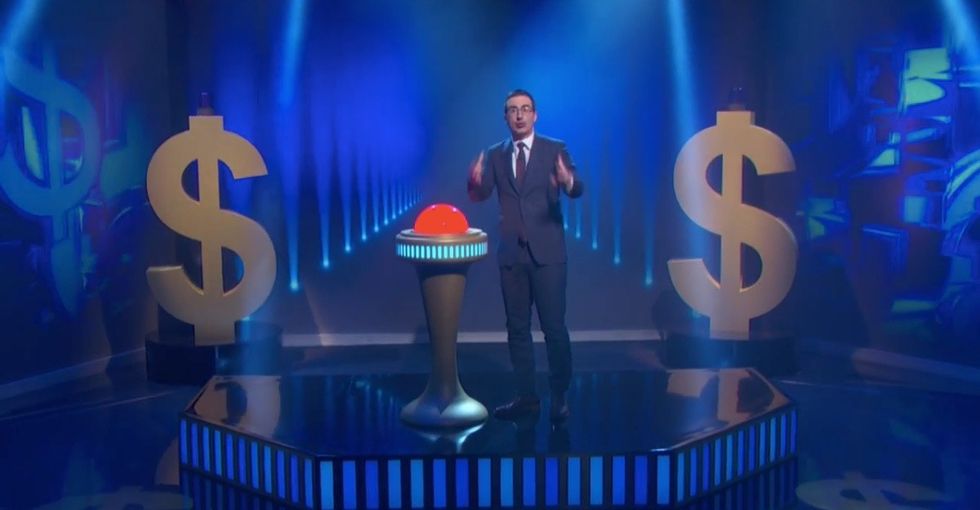 Watch John Oliver forgive nearly $15 million in debt with the push of a button.