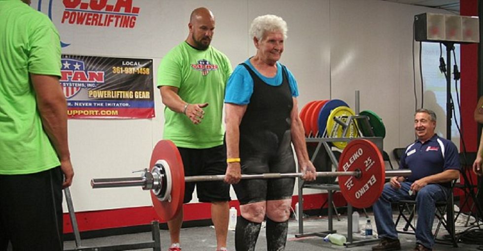 3 years ago, this 78-year-old could barely climb stairs. Now she deadlifts 225 pounds.