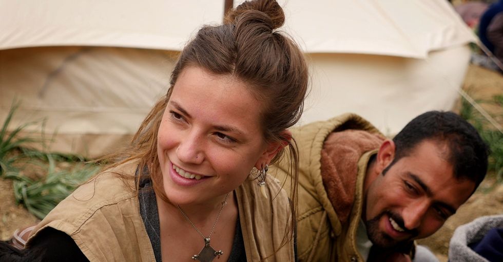 Refugees arrive without backpacks, so these women found a way to make them — from boats.