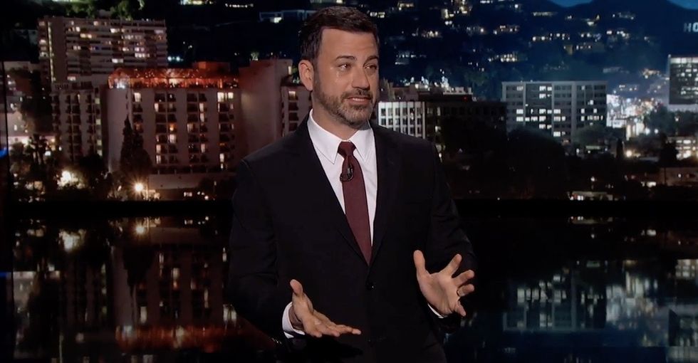 Jimmy Kimmel thanks hospitals for saving his son, slams Trump in teary opener.